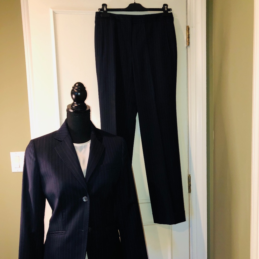 Brooks Brothers Women's Pinstripe  Navy Suit